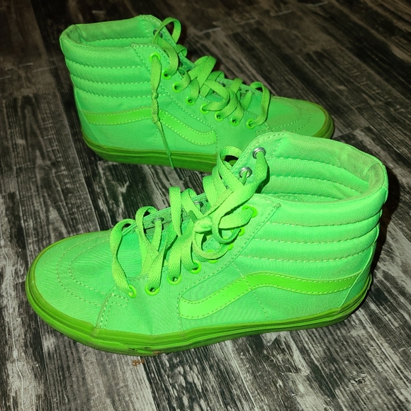 neon high top vans